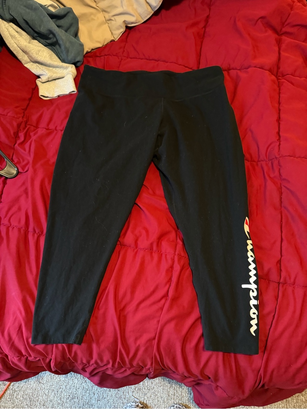 Champion Black Logo Capri Leggings for Kids